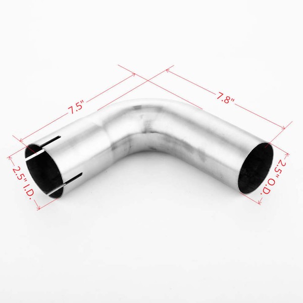 2.5" ID Slots Side 2.5" OD 90 Degree Mandrel Bend Stainless Steel