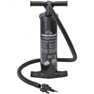 Luftpumpe Doppelhub EXPLORER Double Pumpe Standpumpe 45cm Pool Luftbett Boot TÜV