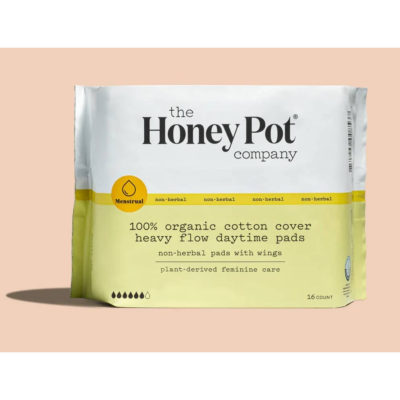 The Honey Pot Company Herbal Super Pads With Wings, Organic Cotton