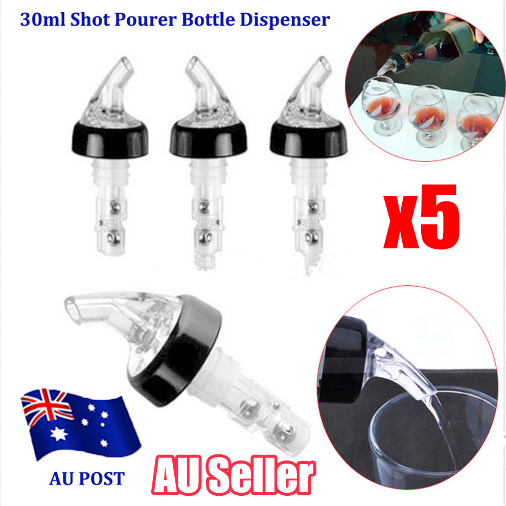 5x DISPENSER BOTTLE STOPPER LIQUOR SPIRIT POURER NIP BAR SHOT 30ml ALCOHOL D1 eBay