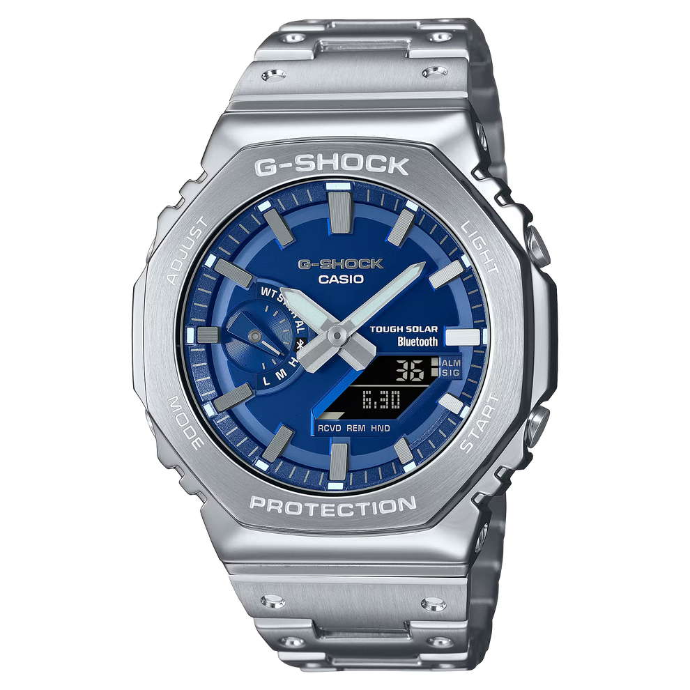 Pre-owned Casio G-shock Full Metal Series Blue Dial Analog Digital Watch Gm-b2100ad-2a