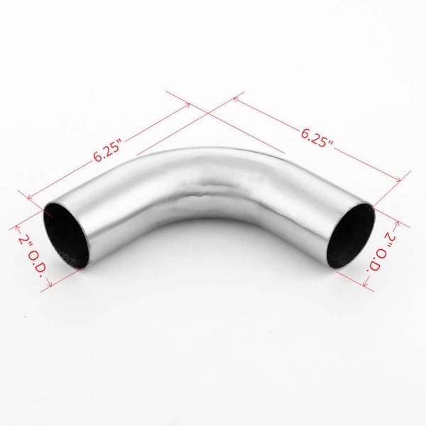 2 Inch 90 Degrees (2" 90º) 304 Stainless Steel Mandrel Bend Exhaust