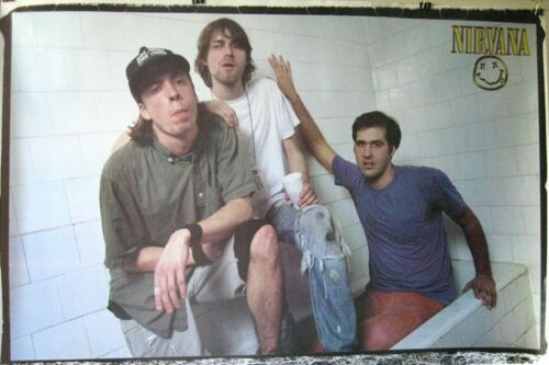 NIRVANA "GROUP IN BATHTUB" POSTER FROM ASIA - Grunge Music Legends