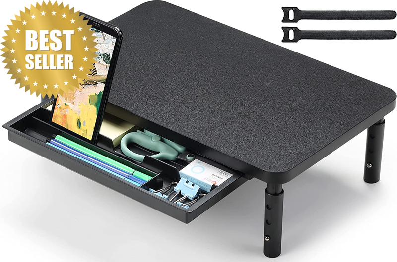 Monitor Stand Riser, 3 Height Adjustable Desktop Stand with Storage Drawer for P