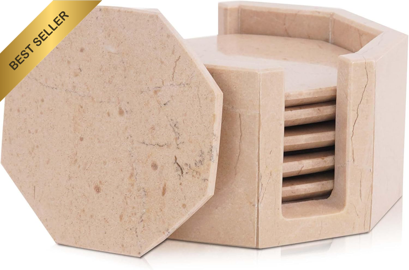 6Pcs Verona Marble Drink Coasters Set 3.5