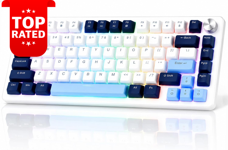 75% Mechanical Gaming Keyboard Hot Swappable RGB Backlit 82 Keys Red Switches