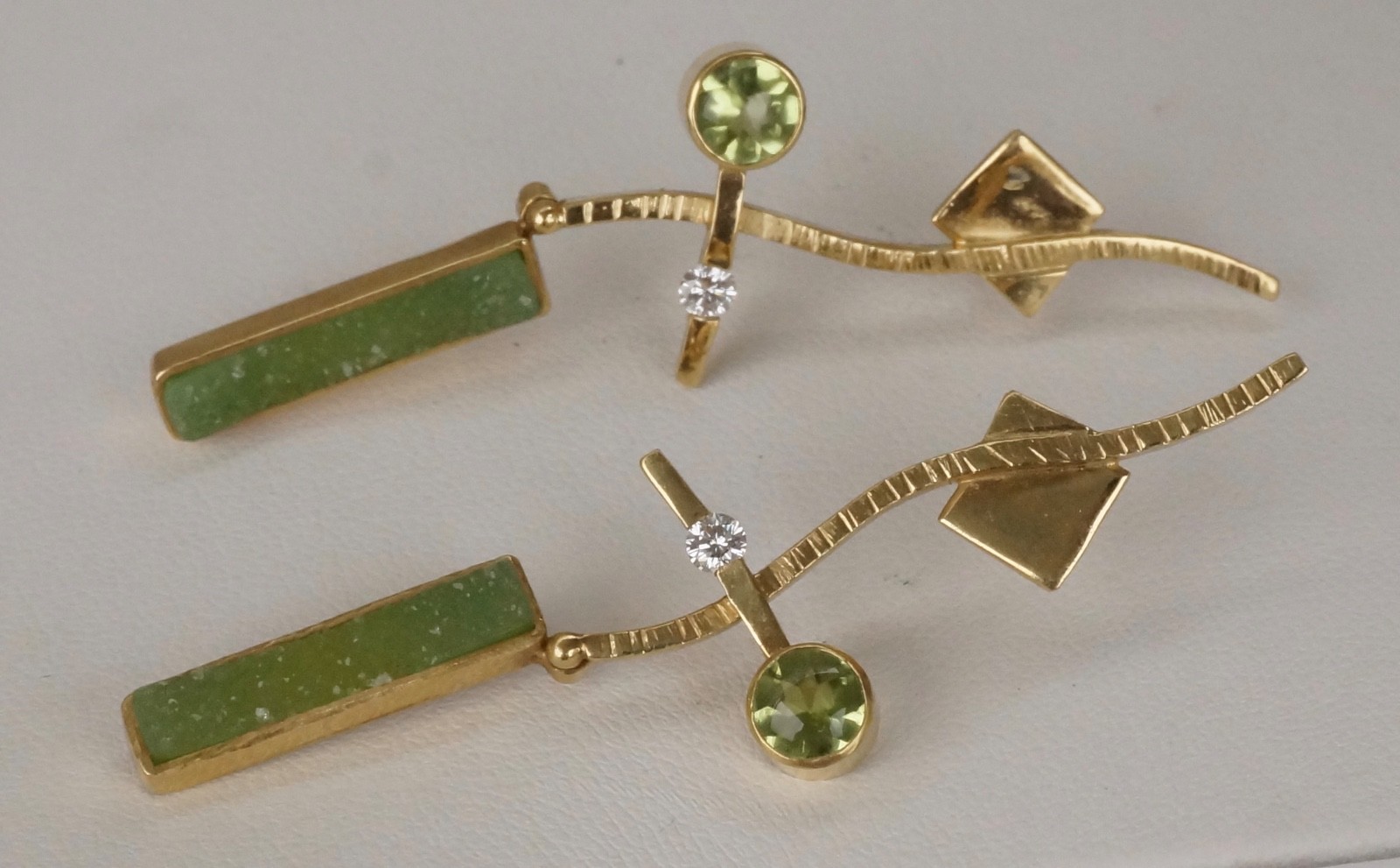 Jewelsmith Designer Diamond & Gemstone 18k Yellow Gold Dangle Drop Earrings