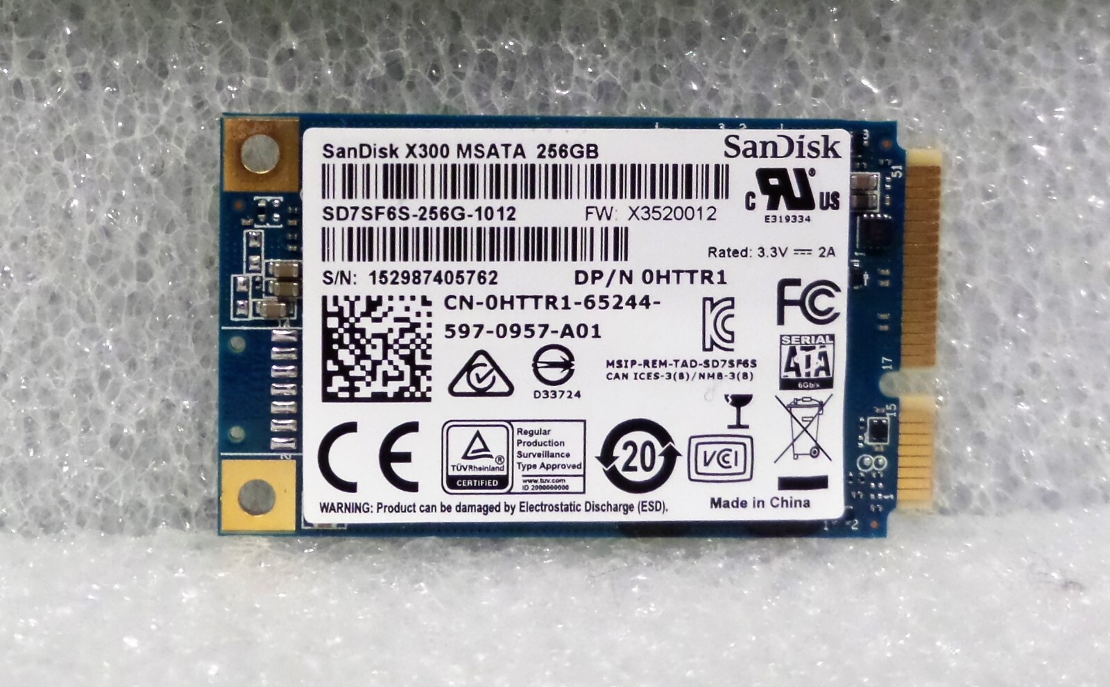 Dell SanDisk X300 256GB MSATA SSD Solid State Drive HTTR1 Dell SanDisk X300 256GB MSATA SSD Solid State Drive HTTR1