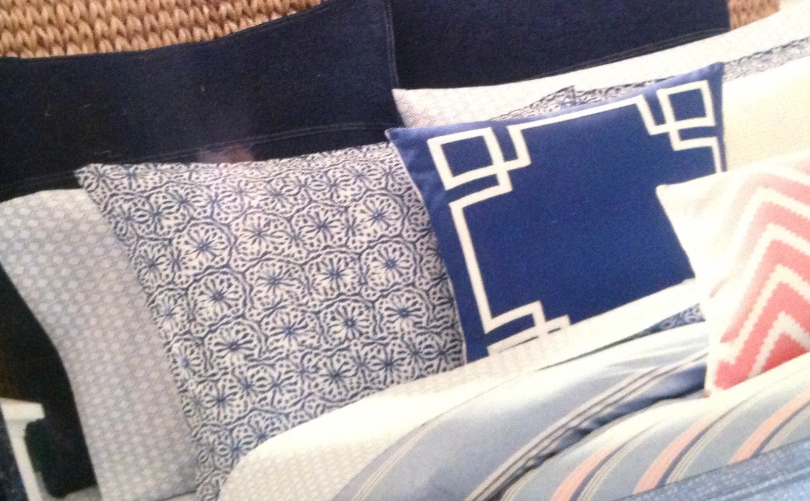 Nautica Destin King 3pc Comforter Set  Stripe Blue Pink White Shams NEW Beach