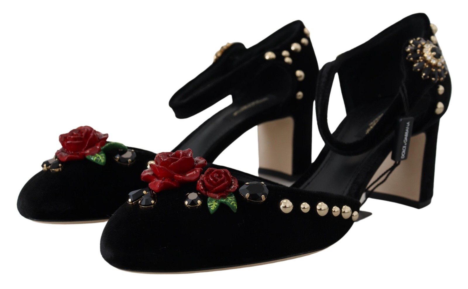 

DOLCE - GABBANA Сандалии на высоком каблуке с черным жемчугом и кристаллами EU38,5 / US8,5 1350usd, Черный