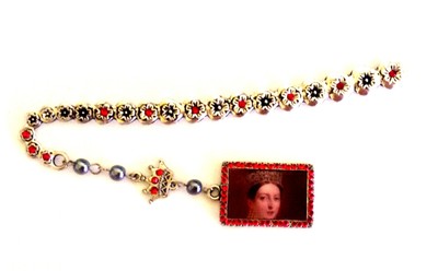 Queen Victoria of the United Kingdom Silver Bookmark Red Rhinestones