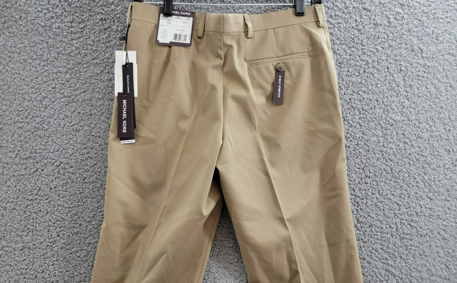 Michael Kors Wool Blend Plain Dress Pants Boys' 18R Tan Zip Button Hook & Bar - Picture 12 of 16