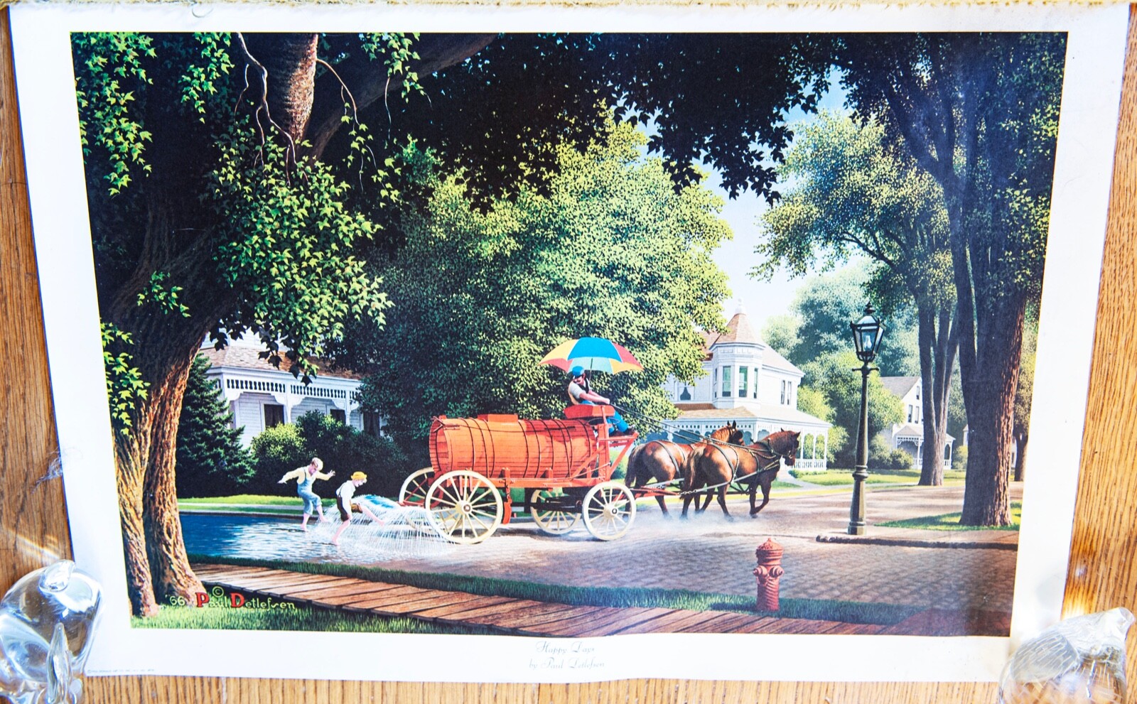 Vintage Paul Detlefsen Art Print Unframed Litho ~ Happy Days