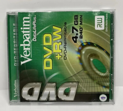 New Verbatim Single DVD RW blank disc | 4.7 GB | Factory Sealed