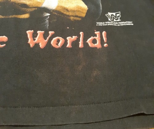 WWF SYCHO SID VICIOUS VINTAGE SHIRT TAG SIZE LARGE 1996 WWE WCW BEAT UP