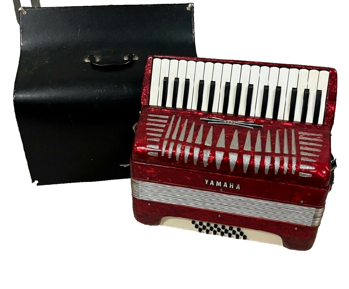 YAMAHA Accordion 32 Keyboard 21 Bass with Red Case Good | eBay