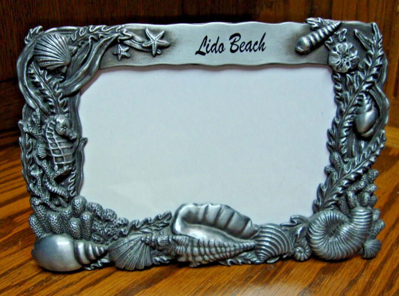 PHOTO FRAME Gift Corp. Silver-Tone 3-D LIDO BEACH Metal for