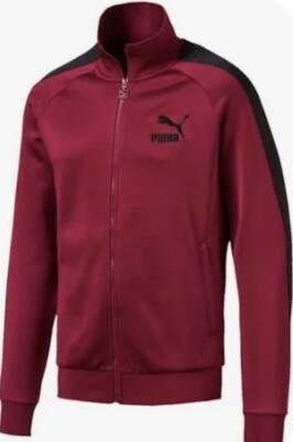 Puma Men Alpha T7 Full-Zip Track Jacket Activewear Rhubarb 58236409 Size Large