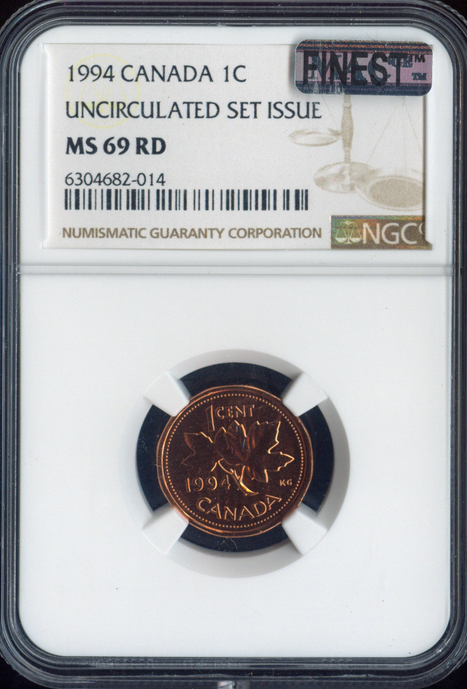 1994 Canada Cent NGC MS69 RD MAC - Quality