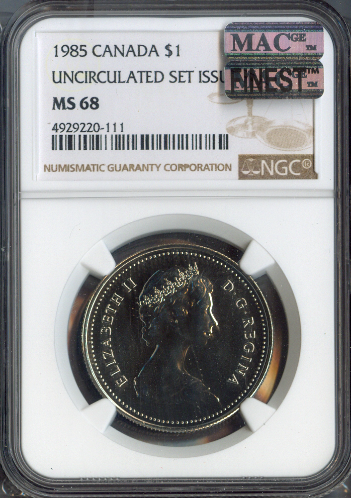 1985 Canada Dollar $1 NGC MS68 MAC - Quality