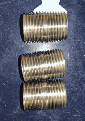 3 X Merit  1/2  Male NPT Stainless Steel Close Nipple  1/2  MNPT   THREE NIPPLES