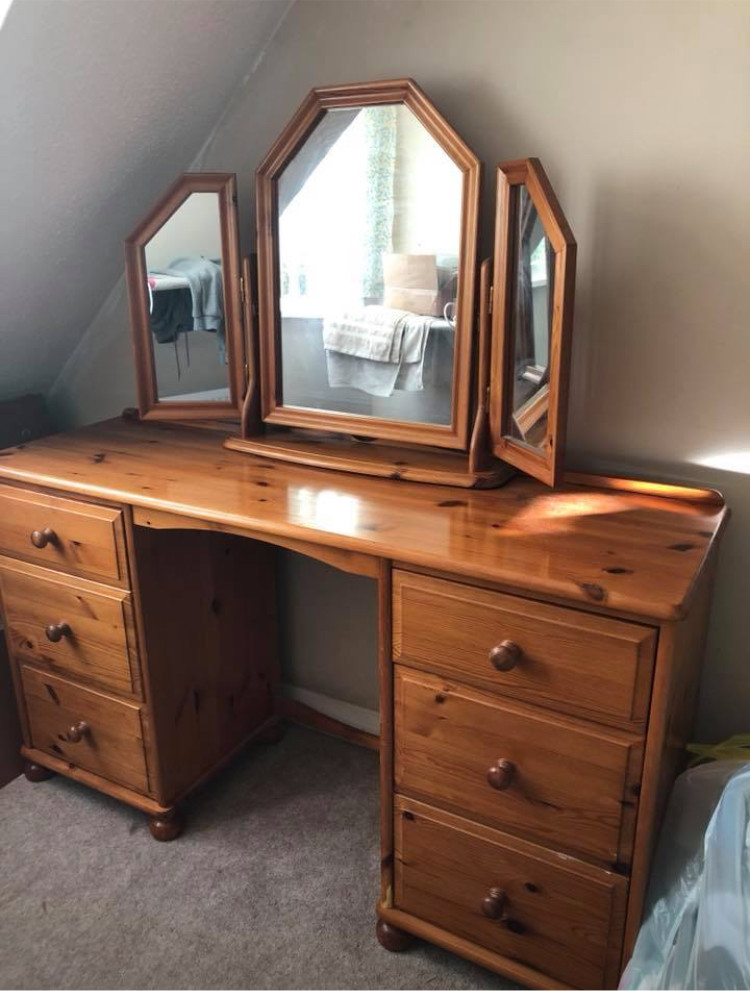 SOLID PINE DRESSING TABLE & MIRROR in Thornbury, Bristol Gumtree
