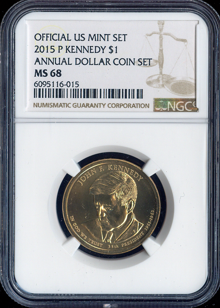 2015-P John F. Kennedy Dollar NGC MS68 Annual - 35th U.S President