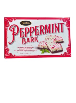 Bartons Peppermint Bark - Crushed Peppermint Candy with Creamy Vanilla and Da