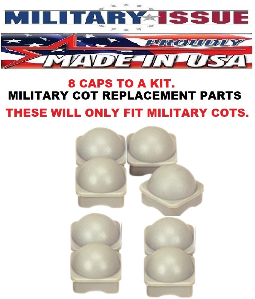 8 NEW Military Issue Military Cot End and feet Caps Parts  Aluminum Cots