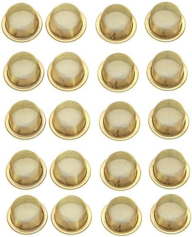 20 Pack Brass Pipe Screens 1/2 inch Metal Bowl Screen for Pipes