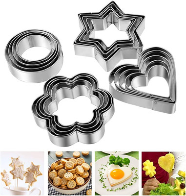 Cookie Cutters Biscuit Shapes Set, 12PCS Cookie Pastry Fruit Vegetables Stainles