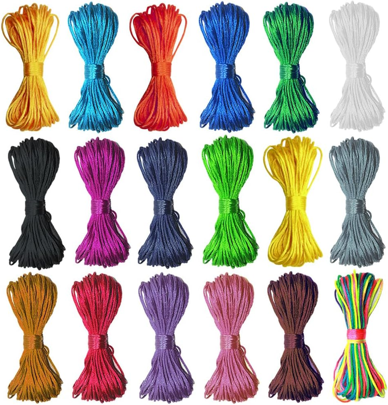 200 Yards Nylon Cord 1.5mm Silk Cord Rattail Bracelet String Nylon String for Be