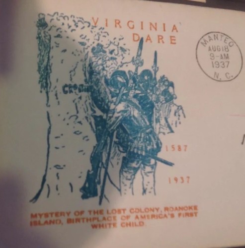 5 First Day Issue Cover Cache 1937 Virginia Dare Lost Colony Stamps Postage