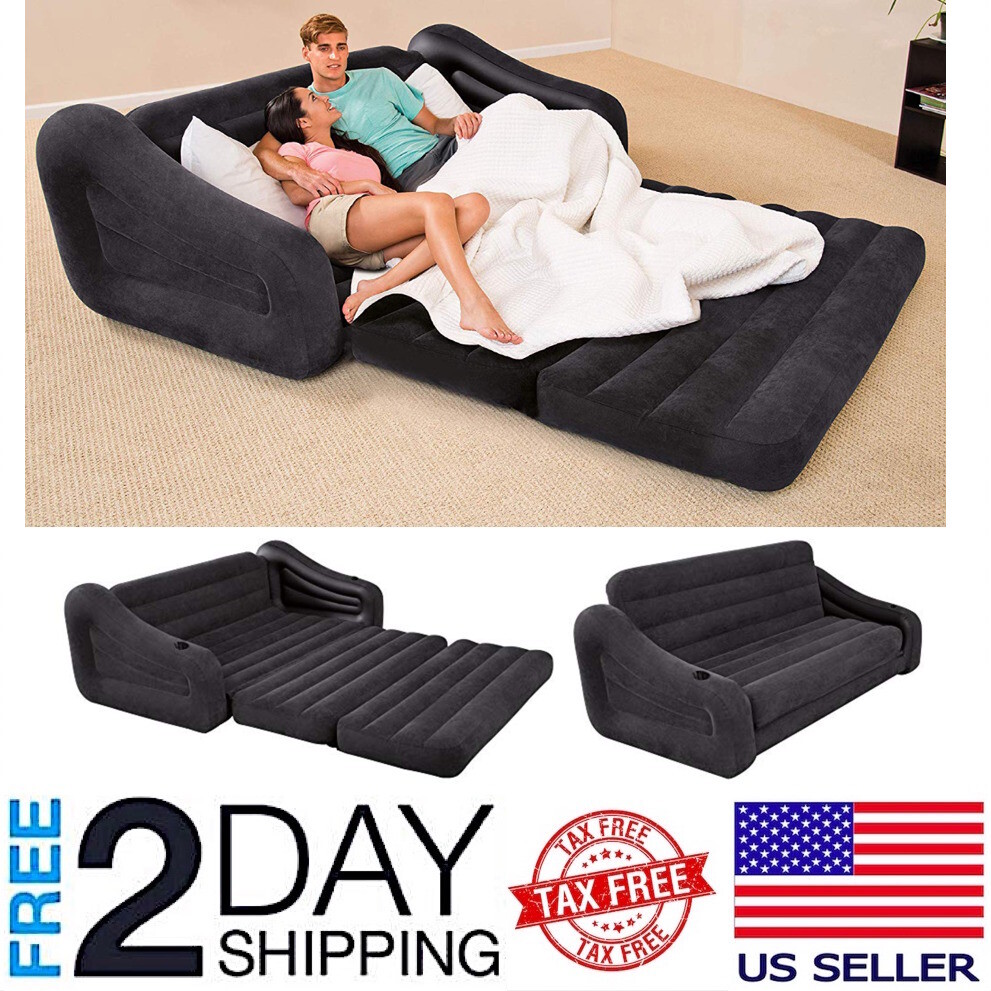 Inflatable Queen Sofa Bed Pull Out Couch Blow Up Sleeper Air