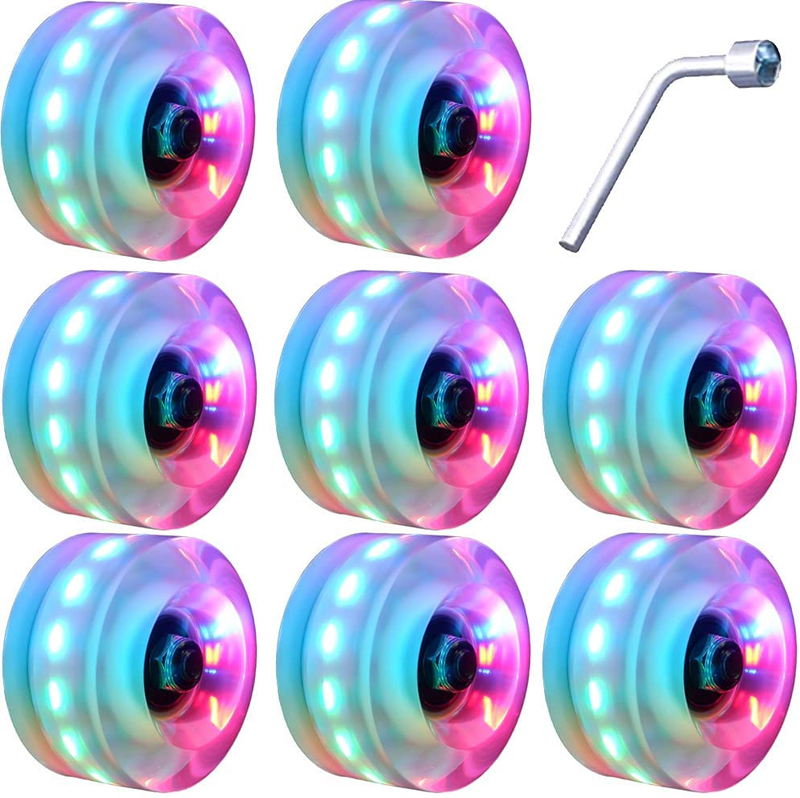 8 Pack 78A Light up Roller Skate Wheels 32 * 58/36 * 65Mm, Skate Wheels with Abe