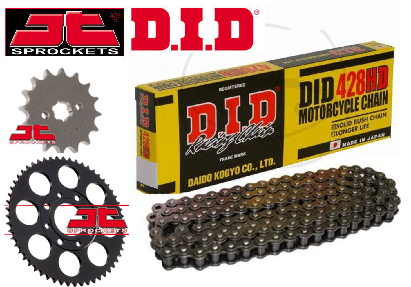 【新品・未使用】Take HEGE Outside Set DID 428 Drive Chain & JT Sprocket Kit Fits Honda MSX125 Grom
