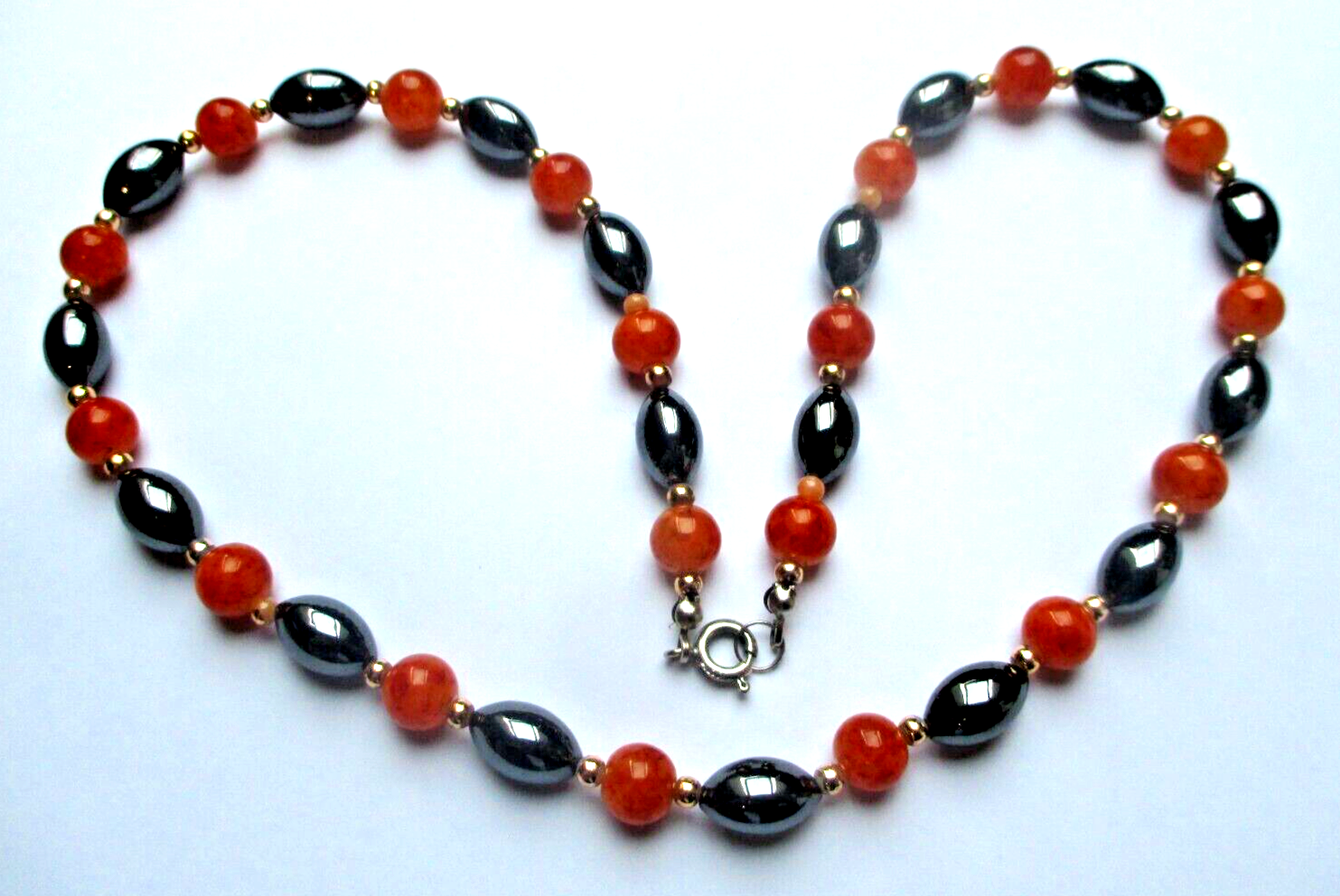 Collier De Perles Vintage Orange Iridisé – Perles Progressives, Superbe Bijou Ancien, Occasion Parfait État
