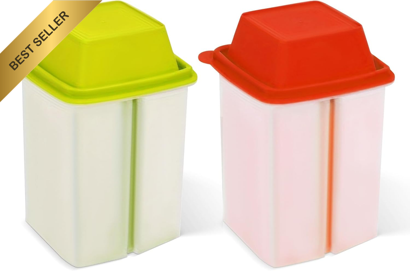 Pickle Jar with Strainer Insert - Set of 2 - Plastic Leak Proof Food Saver Conta