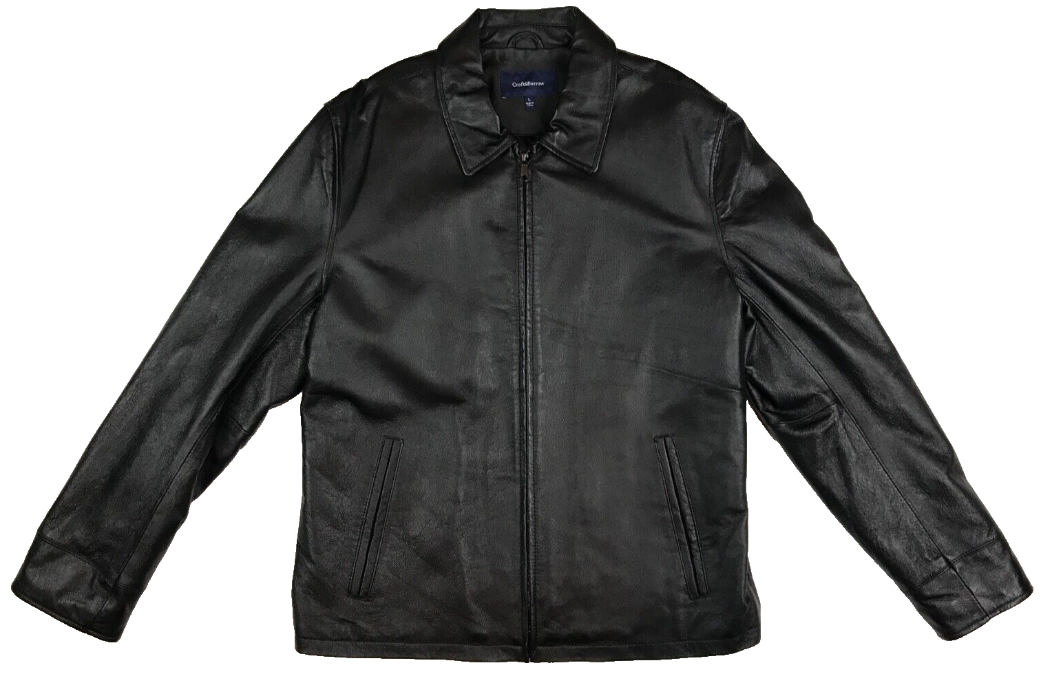 NEW Croft and Barrow Leather Coat Jacket Men's Large Black