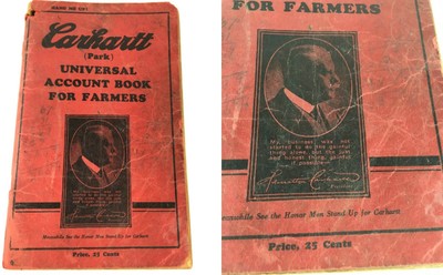 Vtg 1936 CARHARTT Overalls FARMERS Account Book HEAVY WEAR Farm / Family History