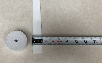2 YARDS - WHITE KNITTED ELASTIC ROLL - 1'' Wide Mask Stretchy  Inch Band USA new