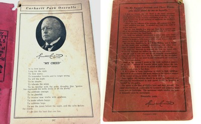 Vtg 1936 CARHARTT Overalls FARMERS Account Book HEAVY WEAR Farm / Family History