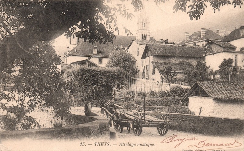 Cpa - Theys - Attelage Rustique