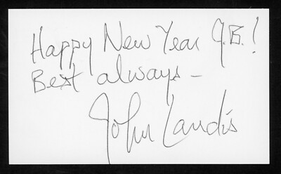John Landis Film Director - Animal House, Blues Brothers Signed 3x5 Card E26548