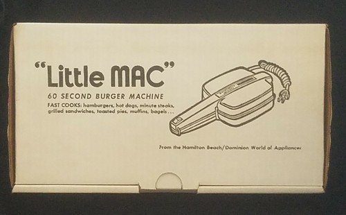 Vintage LITTLE MAC 60 second joe namath hamburger burger cooker machine