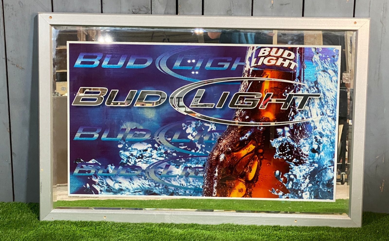 Bud Light Beer Square Bar Mirror Sign Budweiser 2006 48x31