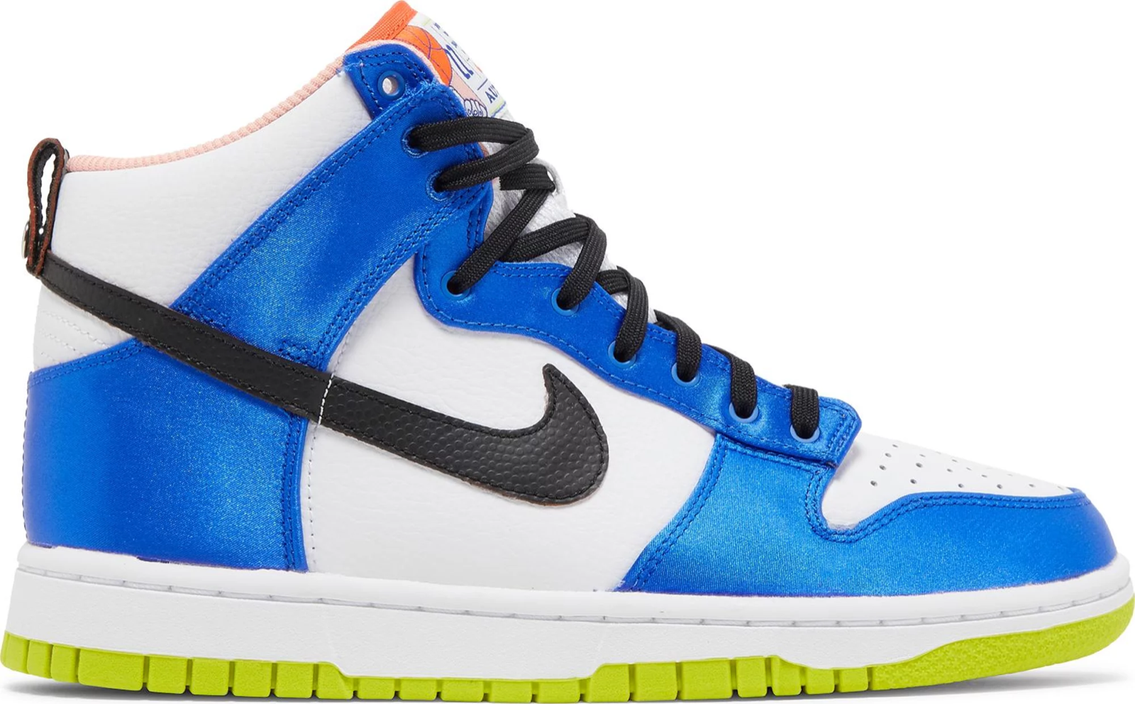 

Женские кроссовки W Nike Dunk High Blue Satin White Black Green DV2185-100 7,5, Синий, Nike Dunk High