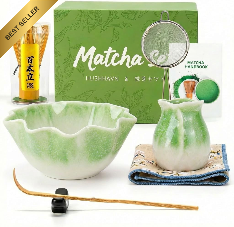 8 Pcs Matcha Whisk Set, Matcha Set for Ceremony, Matcha Kit Junware, Matcha Tea