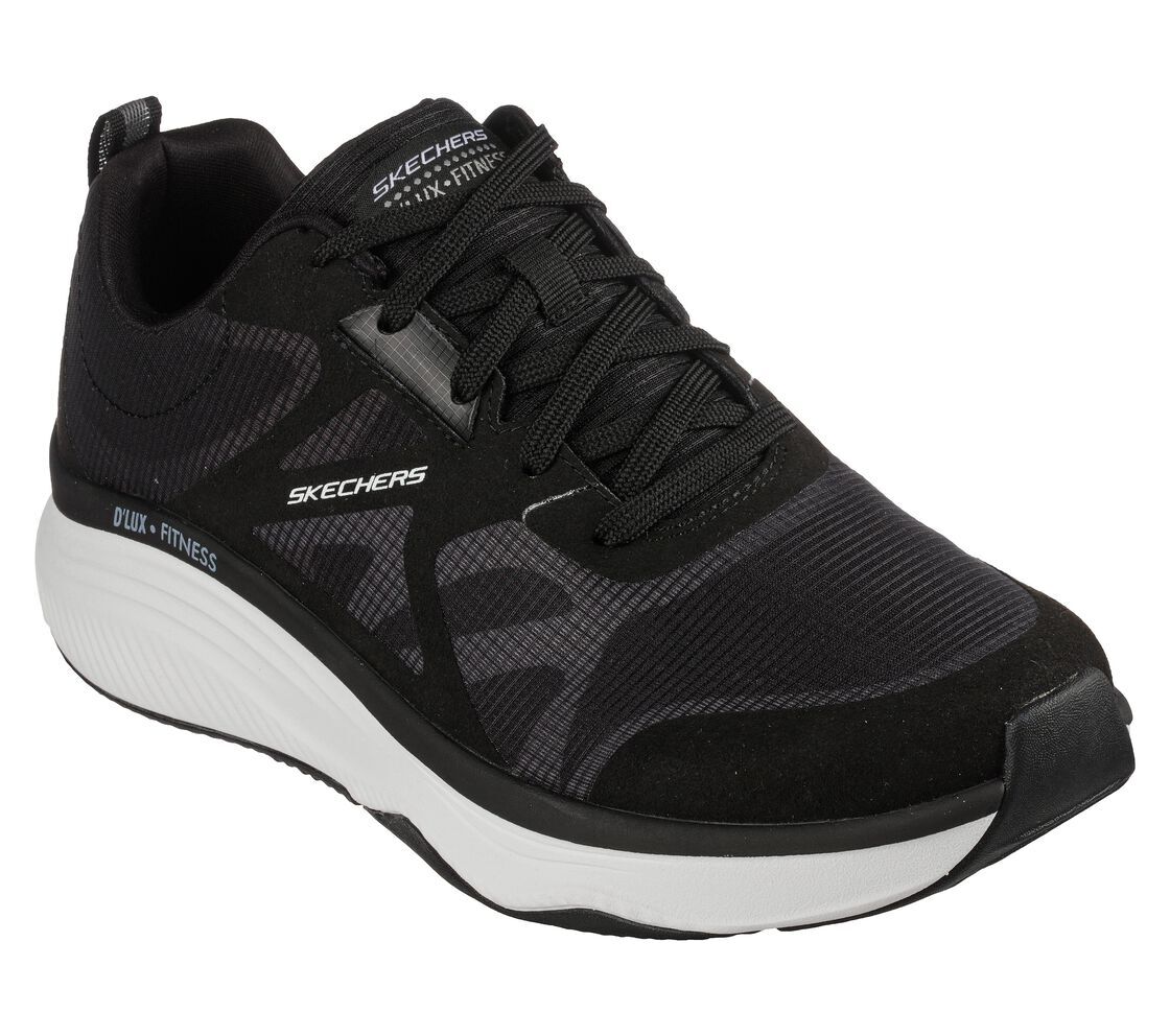 

Черные кроссовки Skechers для мужчин с подушкой из пеноматериала с эффектом памяти Relaxed Fitness Dlux Walker 232357, Черный, Slip On