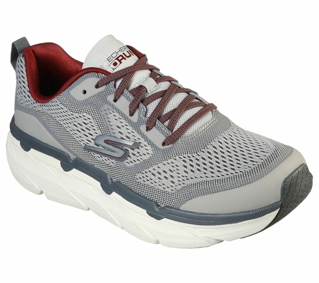

Обувь Skechers Серый Красный Спортивный Комфорт Повседневная Прогулка Макс Амортизация Мужская Легкая 54450, Gray red, Skechers 54450